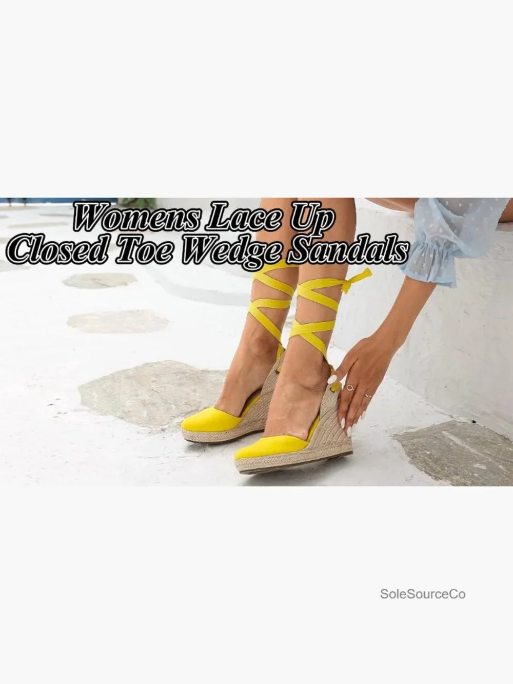 Espadrille Wedge Sandals Closed Toe Lace Up Platform Ankle Wrap Summer